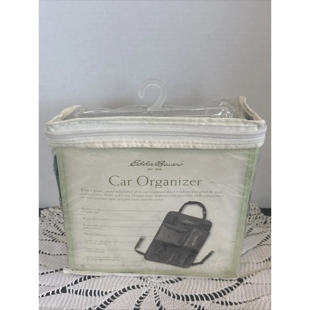 Eddie Bauer Car Seat Back Organizer – Black – NIB VTG 2007